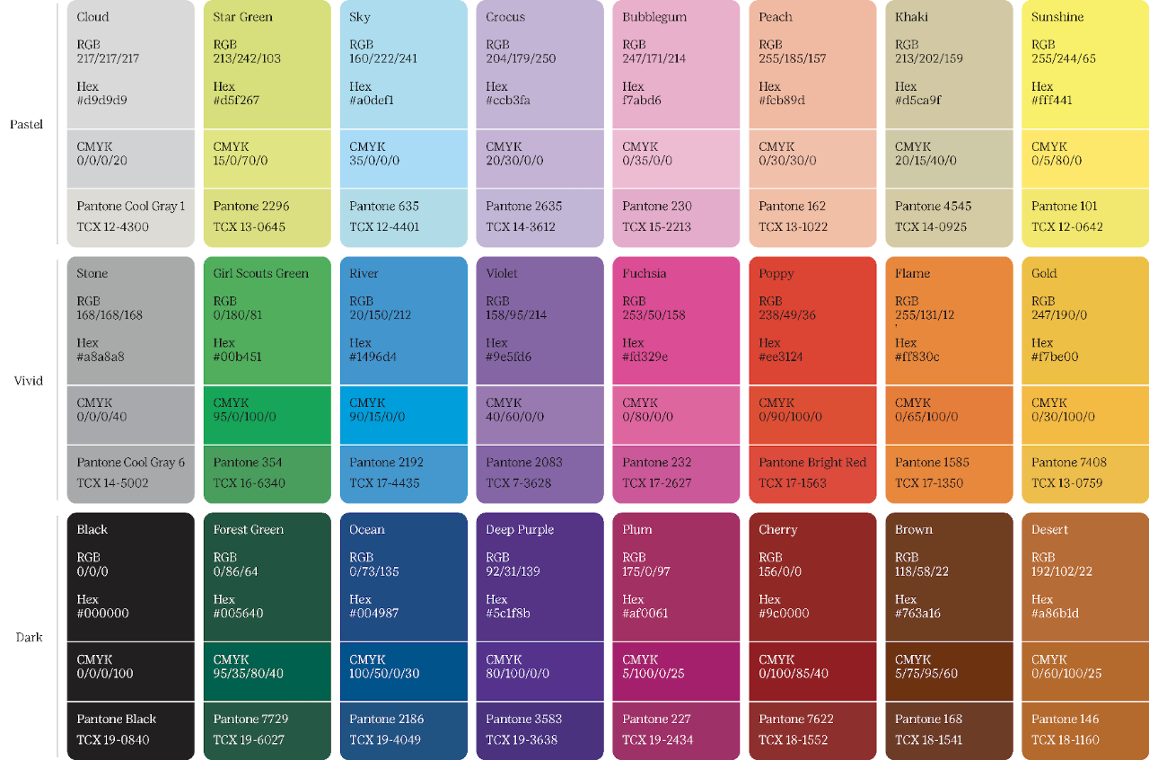 Girl Scout Color Palette